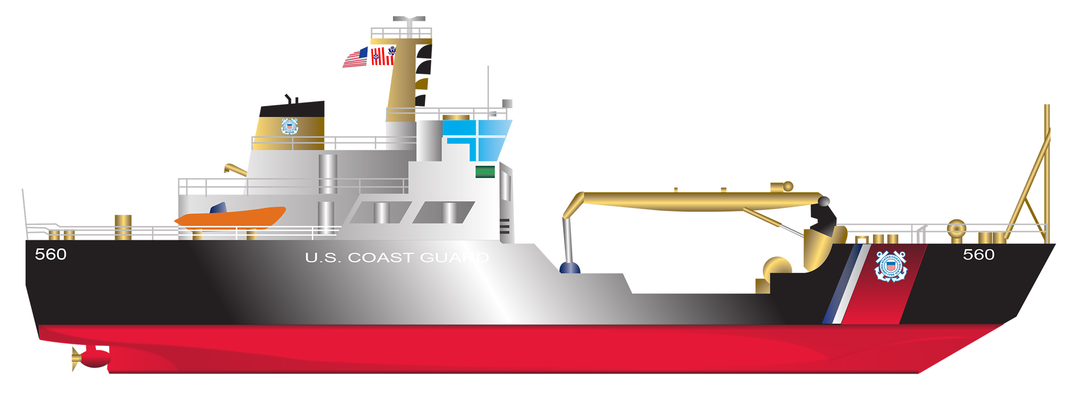 Cutter Ship Vetor Illustration
