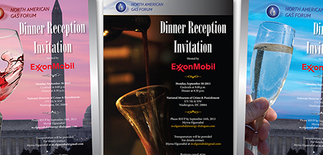 Exxon Dinner Invitation - Adobe Illustrator Invitation Layout