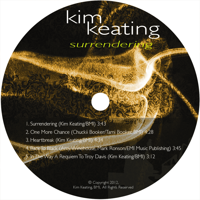 Kim Keating Surrendering CD Label - Adobe Phtotoshop, Adobe Indesign, Adobe Illustrator Print Design